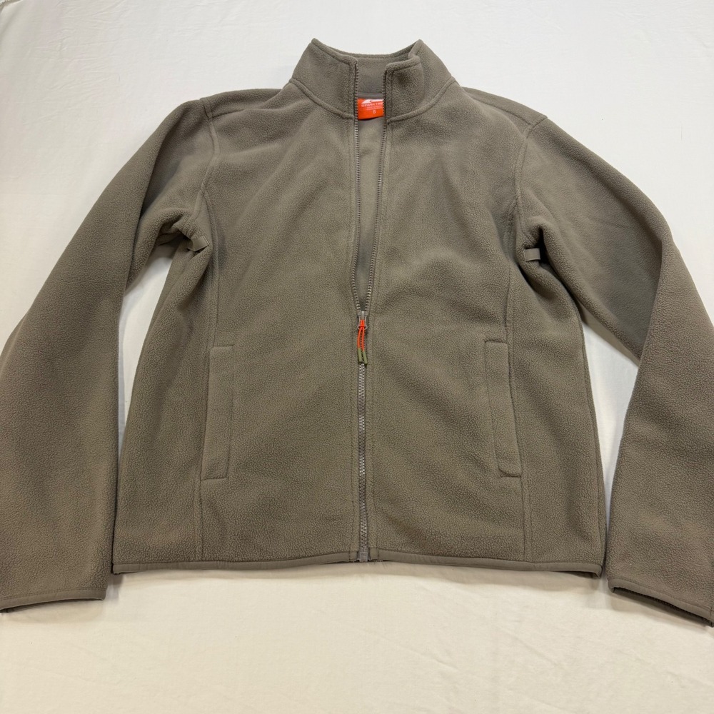 Ozark Trail Mens Fleece‎ Jacket Small Taupe Brown Full Zip Outdoor Layering 167